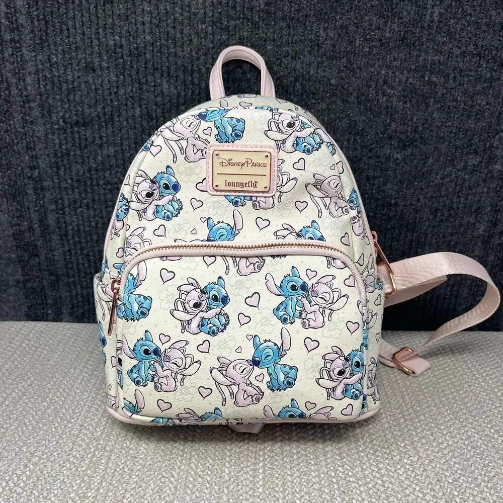 Loungefly Disney Parks Exclusive Mini Backpack Lilo & Stitch Angel Hearts Bag